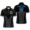 Goofygear Personalized Style Black Blue 8 Ball Billiard 3D Polo Shirts For Men, 8 Ball Pool Team Jerseys Style 1