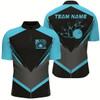 Goofygear Black And Blue Custom Vintage Bowling Shirts For Men, Classic Bowling League Shirt For Team