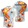Goofygear Water And Fire Custom Striking Bowling Shirts For Men, Flame Bowling Team Shirt Bowler Outfit