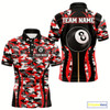 Goofygear Custom Red Camouflage 8 Ball Pool Billiard Shirt For Men, Billiard Jersey Outfit, Pool Team Shirt Style 2