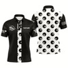 Goofygear Personalized 8 Ball Pool Pattern Black White Billiard 3D Polo Shirts For Men, Billiard Jerseys