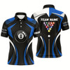 Goofygear Personalized Less Talkin More Chalkin Billiard Balls Blue Polo Shirts For Men, 8 Ball Pool Jerseys