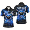 Goofygear Funny Storm Thunder 8 Ball Pool Custom Billiard Shirts For Men, 8 Ball Shirt Billiard Jersey Blue