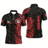 Goofygear Personalized 8 Ball Pattern Billiard Red Black Tribal 3D Polo Shirts For Men, Billiards Jerseys