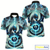 Goofygear Personalized Thunder Lightning Dragon Billiard Shirt For Men, Blue 8 Ball Pool Team Jersey