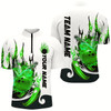 Goofygear Custom Blue Flame Bowling Shirts For Men, Galaxy Bowling Team Shirts Bowling Uniform Style 2