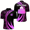 Goofygear Black Mens Bowling Shirts Custom Pink Neon Team League Bowling Jerseys, Gifts For Bowlers Style 3