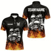 Goofygear Personalized Fire Flame And Skulls Dart Shirts For Men, Custom Dart Team Jerseys