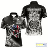 Goofygear Fire Flame Darts Board American Flag Skull Dart Shirts For Men Custom Darts Team Jerseys Grey