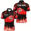 Goofygear Personalized Red 8 Ball Flame Thunder Lightning Billiard Shirts For Men, Pool Team League Shirts