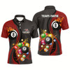 Goofygear Personalized Billiards Ball 8 Water Flow Polo Shirts For Men, Custom 8 Ball Flame Billiard Jerseys Style 1