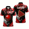 Goofygear Personalized Snooker Thunder Lightning 3D Printed Men Billiard Shirt, Snooker Billiard Jerseys Red
