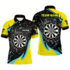 Goofygear Personalized Yellow Blue Glass Break Dart Shirts Custom Dart Jerseys For Men Dart Team Shirts
