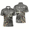 Goofygear Personalized Grey Grunge Wolf Dart Shirts For Men, Darts League Team Shirts Cool Dart Jerseys Style 1