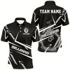Goofygear Personalized Black White Flame 8 Ball Billiard Shirts For Men, Billiard Team Shirts Pool Jerseys