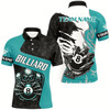 Goofygear Personalized Skull Sharp Claws Billiard Shirts For Men, 8 Ball Pool Team Jerseys Shirts Turquoise