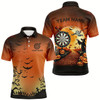 Goofygear Funny Halloween Men Dart Shirts Custom Orange Black Dart Jerseys, Halloween Outfit For Darts Lover