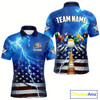 Goofygear Blue Thunder Lightning American Flag Billiard Shirt For Men Custom Patriotic Pool Balls Jersey Style 1