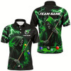 Goofygear Green Grim Reaper Billiard Shirts For Men Custom Thunder Lightning Team League Billiard Jerseys