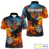 Goofygear Personalized Orange Flaming Us Flag Eagle Darts Shirt For Men, Patriotic Darts Team Jerseys Style 2