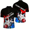 Goofygear Red White And Blue Stars Custom Us Bowling Shirts For Men, Patriotic Bowling Team Shirts Style 1