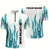 Goofygear Personalized Flame Bowling Shirts For Men , Bowling Ball Custom Bowling Team Shirt Style 6
