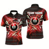 Goofygear Funny Storm Thunder 8 Ball Pool Custom Billiard Shirts For Men, 8 Ball Shirts Billiard Jersey Red