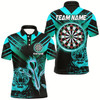 Goofygear Turquoise Arrow Fire Custom Tiger Darts Shirts For Men, Darts League Team Shirts Dart Jerseys