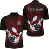 Goofygear Black And Red Custom Bowling Uniforms, Bowling Team Shirts For Men Bowler Jerseys