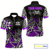Goofygear Personalized Darts Heartbeat Zig-Zag Pattern Custom Dart Shirts For Men, Dart Team JerseyPurple