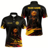 Goofygear Custom Black-Yellow Pumpkins Funny Halloween Dart Shirts For Men Dart Tournament Jerseys Style 1