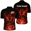 Goofygear Black And Red Custom Dragon Bowling Shirts For Men, Bowling Team Uniform Bowler Outfits