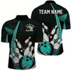 Goofygear Custom Black And Blue Bowling Shirts For Men, Classic Retro Bowling Jerseys Bowlers Outfit