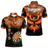 Goofygear Personalized Lightning Thunder Custom Flaming Phoenix Dart Shirts For Men, Dart Jerseys Orange