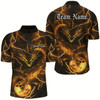 Goofygear Custom Black And Golden Dragon Bowling Shirts For Men, Bowling Team Uniform Bowlers Outfit