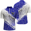Goofygear Custom Bowling Shirts For Men , Team Name Bowling Jerseys Eagle Wings Blue