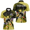 Goofygear 3D Billiard Balls Pool Shirts For Men Customized Lightning Billiard Jerseys Shorts Sleeve Yellow