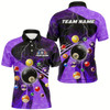 Goofygear 3D Billiard Balls Pool Shirts For Men Customized Lightning Billiard Jerseys Shorts Sleeve Purple