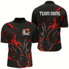 Goofygear Black And Red Custom Name Bowling Tournament Jerseys For Men , Bowling Team Shirts Style 2