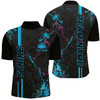 Goofygear Custom Blue And Pink Strike Bowling Shirts For Men , Camo Bowling Team Jerseys Style 3
