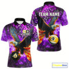 Goofygear Personalized Purple Flaming Us Flag 8 Ball & 9 Ball Eagle Billiard Shirt For Men, Pool Team Jersey
