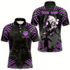 Goofygear Funny Skull Claw Pattern Custom Men Billiard Shirts, Grunge Purple Black Team Billiard Jerseys Style 2