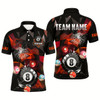Goofygear Personalized Billiard Balls Break Glass Pool Jersey For Men, Abstract Billiard Team Shirts Red