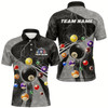Goofygear 3D Billiard Balls Pool Shirts For Men Customized Lightning Billiard Jerseys Shorts Sleeve Grey