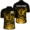 Goofygear Black And Gold Custom Dragon Bowling Shirts For Men, Bowling Team Uniform Bowler Outfits