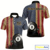Goofygear Vintage American Flag 8 Ball Billiard Shirts For Men Custom Patriotic Pool Team Jerseys