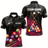 Goofygear Personalized 8 Ball Pattern Smoke Men Billiard Shirts Custom 3D Billiard Balls Pool Jerseys Pink