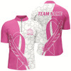 Goofygear Feather Pink Ribbon Breast Cancer Custom Bowling Shirts For Men , Pink Bowling Jerseys Style 3