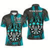 Goofygear Funny Claw Darts Board Custom Turquoise Dart Shirts For Men, Personalized Darts League Team Jerseys