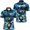 Goofygear Lightning Thunder Eagle Custom Blue 8 Ball Pool Shirts For Men, Billiard Team League Jerseys